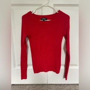 Express Women's Size Small Red Long Sleeve Sweater